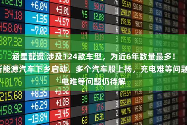 涵星配资 涉及124款车型，为近6年数量最多！2025新能源汽车下乡启动，多个汽车股上扬，充电难等问题仍待解
