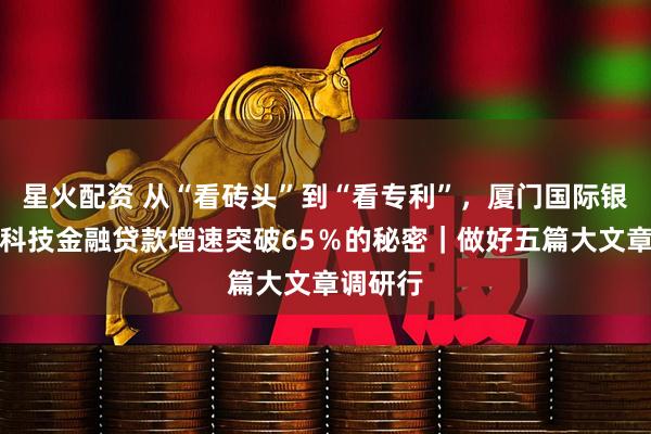 星火配资 从“看砖头”到“看专利”，厦门国际银行省内科技金融贷款增速突破65％的秘密｜做好五篇大文章调研行