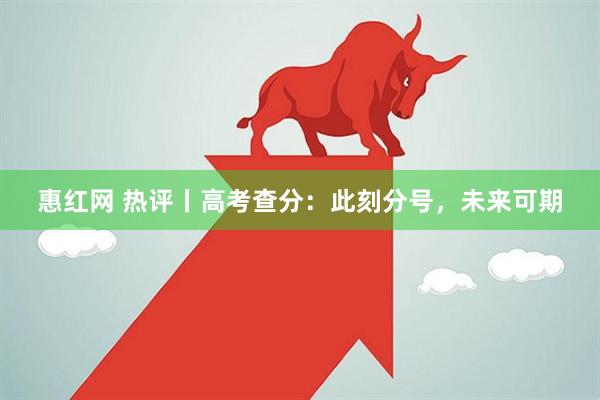 惠红网 热评丨高考查分：此刻分号，未来可期