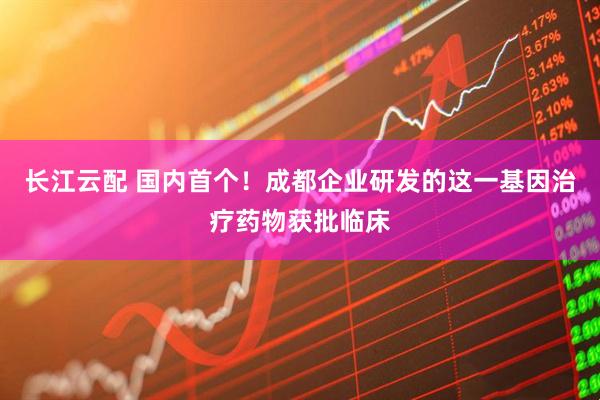 长江云配 国内首个！成都企业研发的这一基因治疗药物获批临床