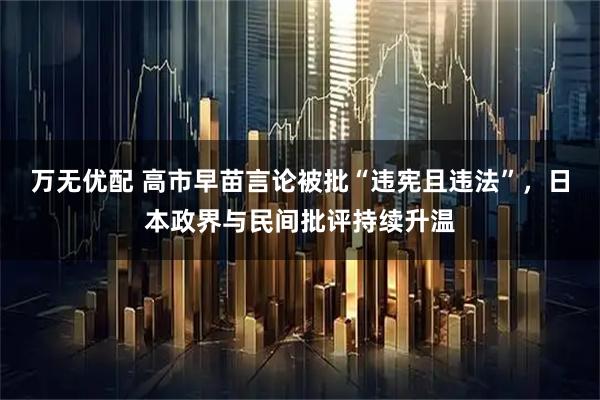 万无优配 高市早苗言论被批“违宪且违法”，日本政界与民间批评持续升温